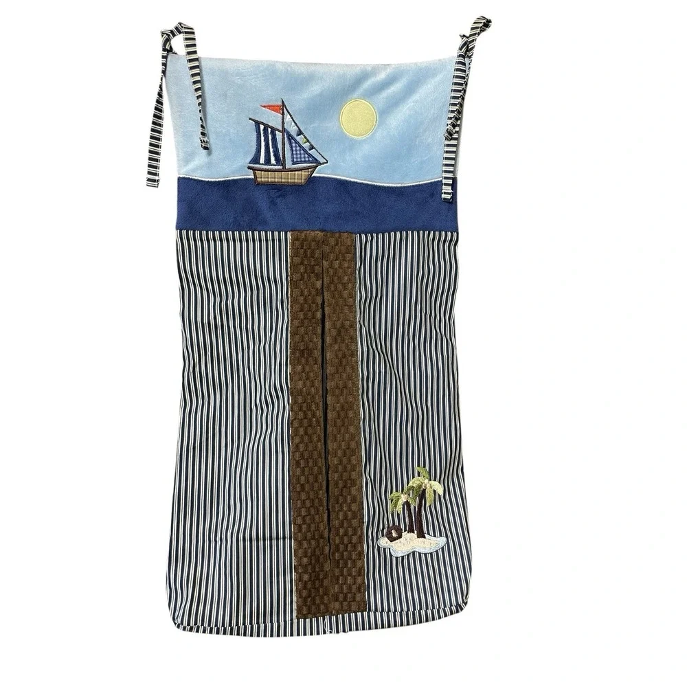 Nojo Sail Boat baby‎ diaper Stacker Nautical Beach Tropical Nursery Decor 2009